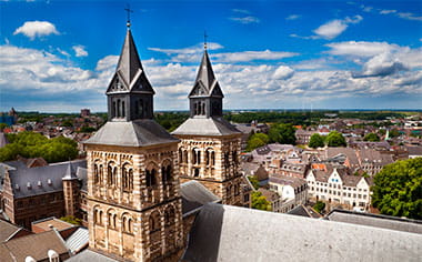 Basilica of Saint Servatius from the top of St Janskerk, Maastricht